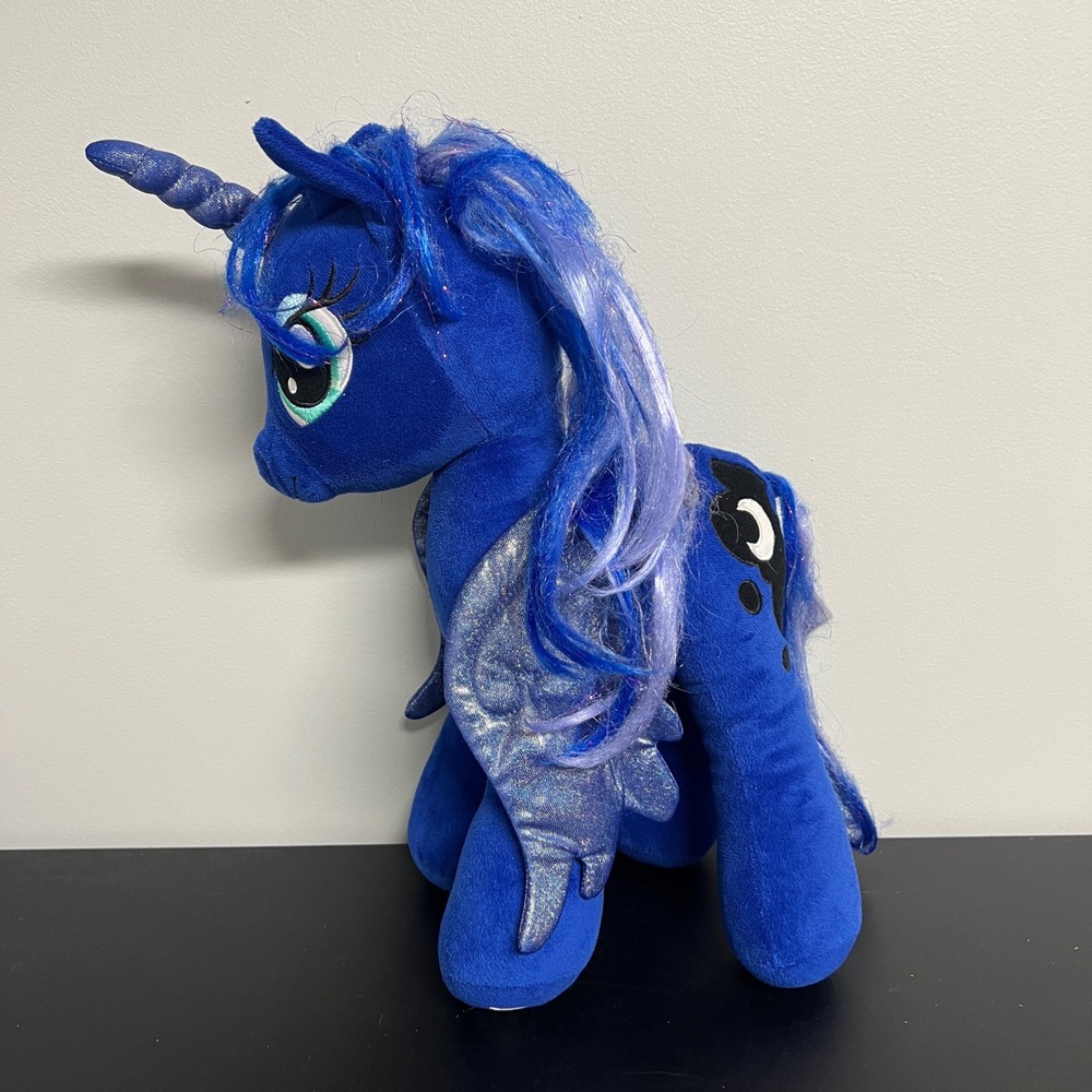 Build-A-Bear My Little Pony Princess Luna 16 inch Plush Blue Alicorn Tinsel Hair